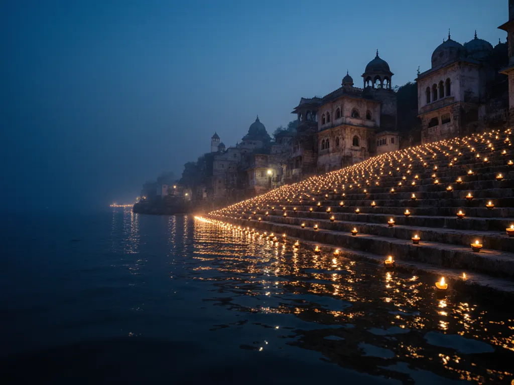 Diwali — lamps on the Ganges